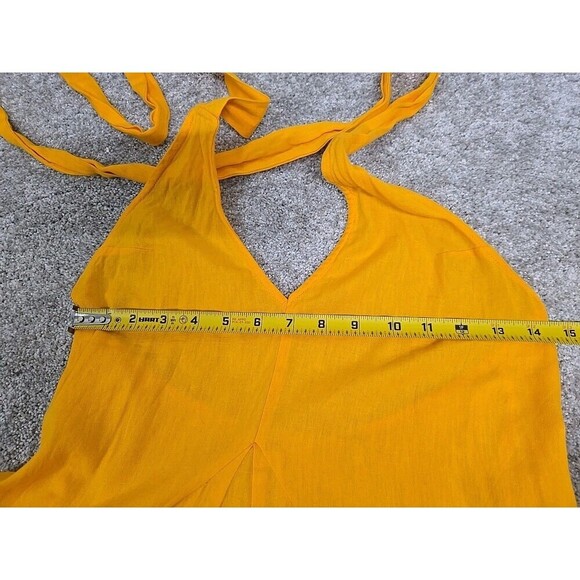 Free People Holding On Convertible Maxi Dress Cotton Linen Yellow Women’s Sz XS - Picture 8 of 10